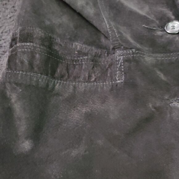 Diversity Womens Genuine Leather Black Size M Leather Long Sleeve Two Button - Picture 10 of 12